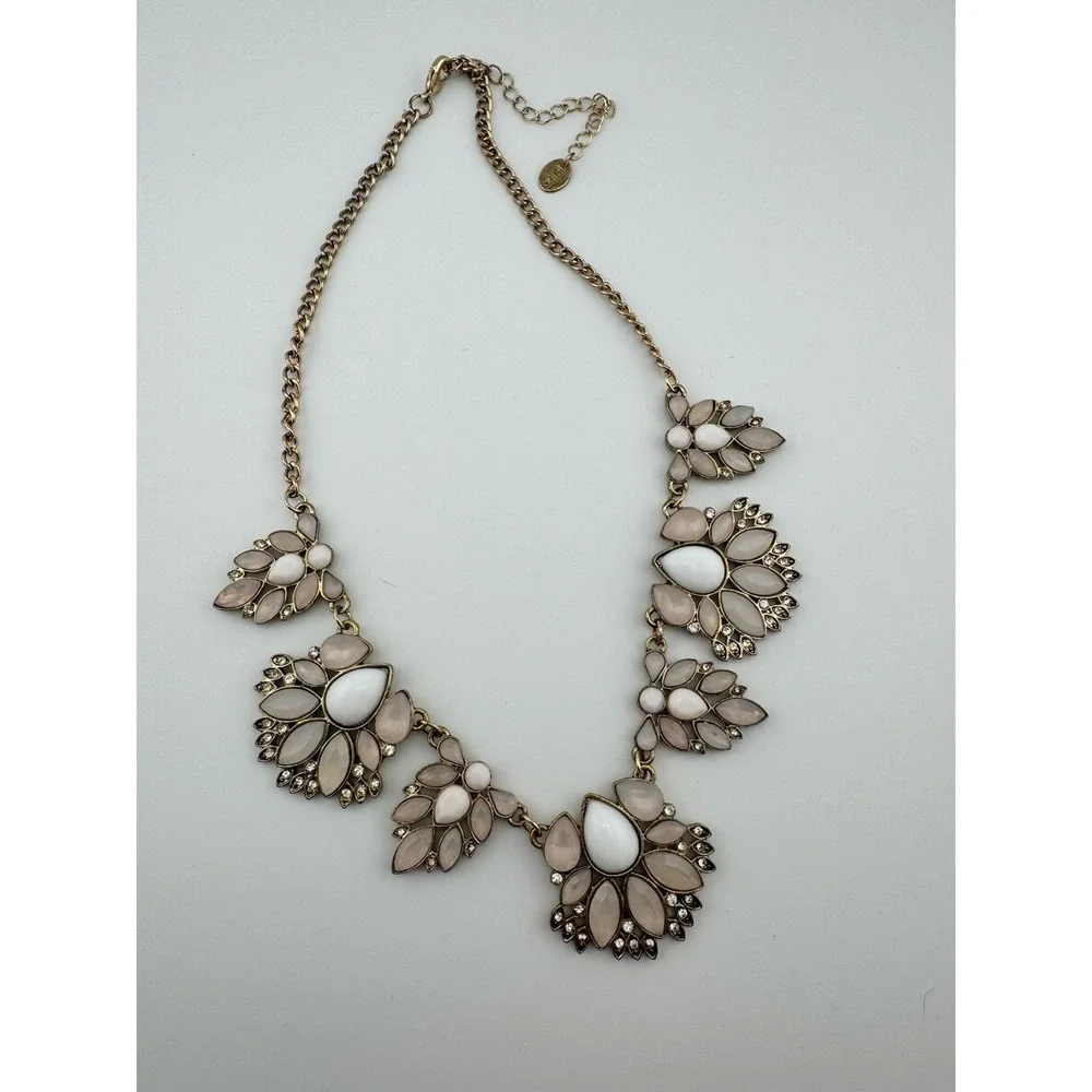 Icing Womens Blush Pink White Clear Crystal‎ Necklace Jewelry with Lobster Clasp